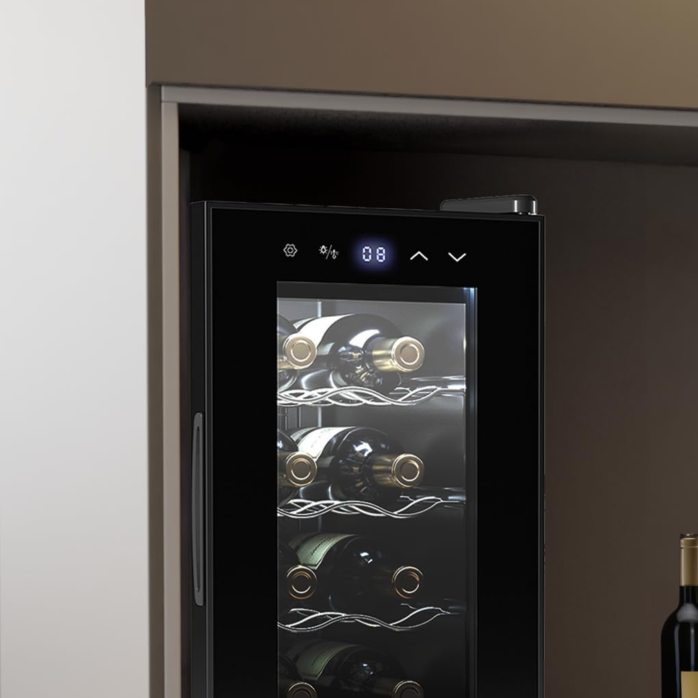 Cecotec Bolero Grandsommelier 830 Coolcrystal Weinregal 8 Flaschen Thermoelektrische Kühlung Temperatur 8-18 °C Touch-Steuerung LED