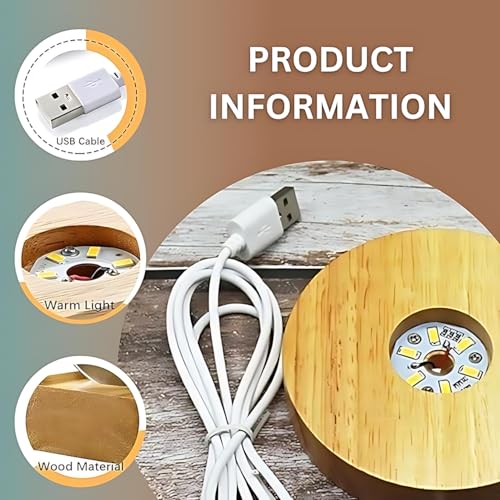 Image of 3D Crystal Ball Night Light with Wooden Base, Aesthetic Clear LED Lamp for Home and Bedroom Touch Switch, Warm Light for Kids and Teens Perfect Birthday & Anniversary (Taj Mahal)