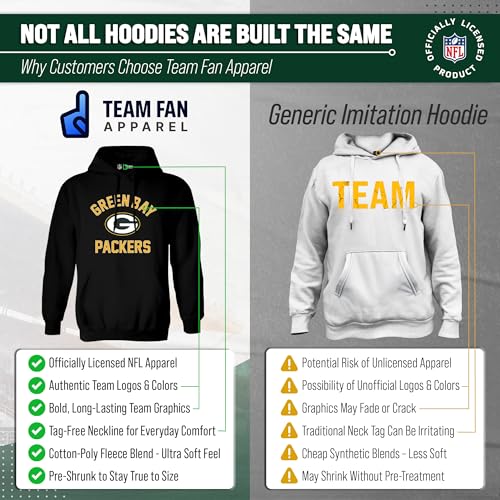 Image of Team Fan Apparel NFL Gameday Hoodie Pullover Sweatshirt for Men and Women | Officially licensed NFL Gameday fleece pullover - kangaroo pocket, ribbed cuffs, drawstring hood, unisex fit