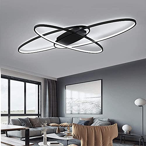 Plafonnier LED avec télécommande lampe de salon ovale 70W