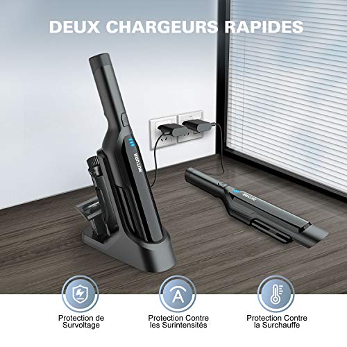 Aspirateur à Main Sans Fil,BuTure 17000Pa Aspirateur Sans Fil avec USB Rechargeable et LED,2 Vitesses,Aspirateur Voiture pour Voiture/Maison/Poils d'animaux - Image 5
