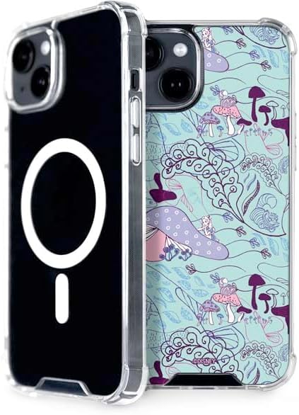 Skinit Phone Case Compatible with MagSafe iPhone 13 - Officially Licensed Disney Alice in Wonderland (Animated) Mushrooms Print Pattern Design