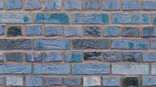 Image of DWELLSINDIA Blueish Bricks Self Adhesive Peel and Stick PVC Wallpaper Waterproof, Scratch Resistant, Laminated (41x244 cm, Natural, Blue, Matt)
