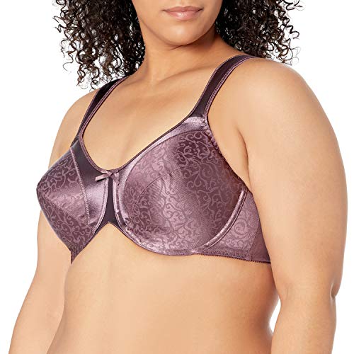 Bali Women's Satin Tracings Minimizer Underwire Bra, Currant Purple, 36C