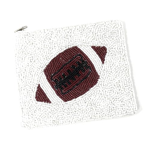 Football Beaded Coin Purse Pouch, Small Wallets for Her, Gift Card Pouch Birthday Gift, Football Fan Must Have3