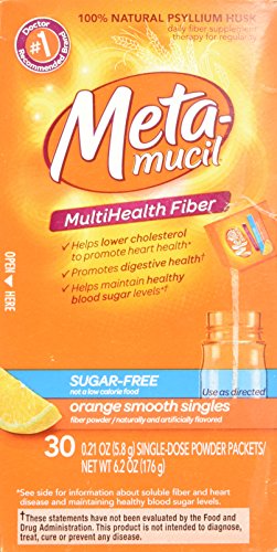 Metamucil Fiber Singles Smooth Texture Sugar Free Orange - 30 Packets #TOP3