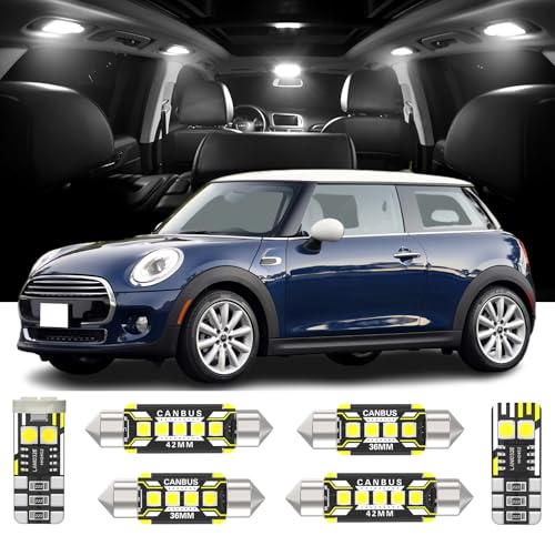 AENVTOL 18 Pieces LED Interior Lights Kit Replacement for Mini Cooper Mini R56 F56 F55 Hatch Hardtop Cabrio F57 Countryman R60 F60 Paceman R61 Clubman R55 F54 White Interior LED Bulbs + Install Tool