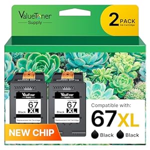 Para 67XL 67 Tinta (2 Negro) para HP Ink 67 XL Alto Rendimiento para HP 67XL Cartucho de tinta negro para DeskJet 4155 2755e 2755 2752e 2700 2855e 2852e 2800e 4255e 4155e Envy 6055e