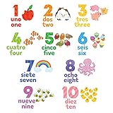 DECOWALL DS-2020ES Numbers Spanish + English Wall Decals Stickers Peel and Stick Removable Wall Stickers for Kids Nursery Bedroom Living Room