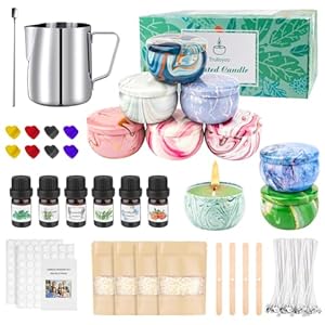 Trulloyoo Candle Making Kit for Adult, DIY Candle Making Supplies Include Beeswax, Wicks, Candle Tins, Essential Oils, Dyes, DIY Arts & Crafts Gift for Kids, Beginners, Adults