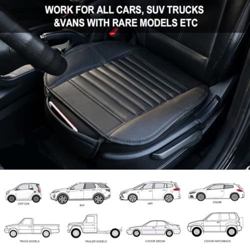 Funda asiento coche delantero de PU negro protector para interior automóvil 3