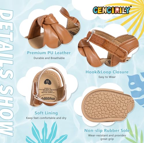 Image of CENCIRILY Infant Baby Girls Boys Sandals Summer Beach Outdoor Bowknot Soft Rubber Sole Toddler Princess Dress Flats Walking Shoes