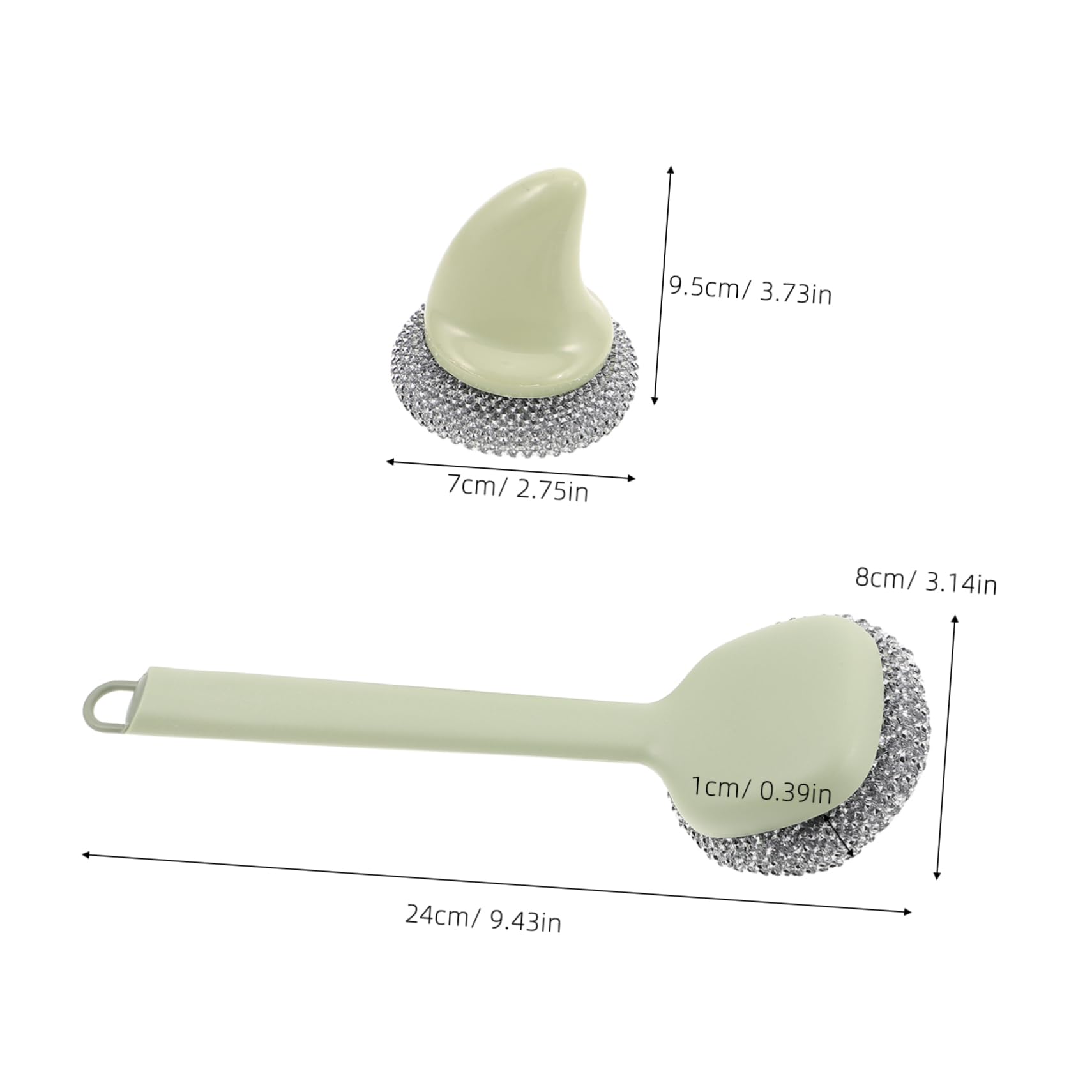 WOFASHPURET 2Pcs Long Handle Wire Cleaning Brush for Pots and Pans Tough Grease and Residue Kitchen Scrubbing Tool for Cookware and Dishes