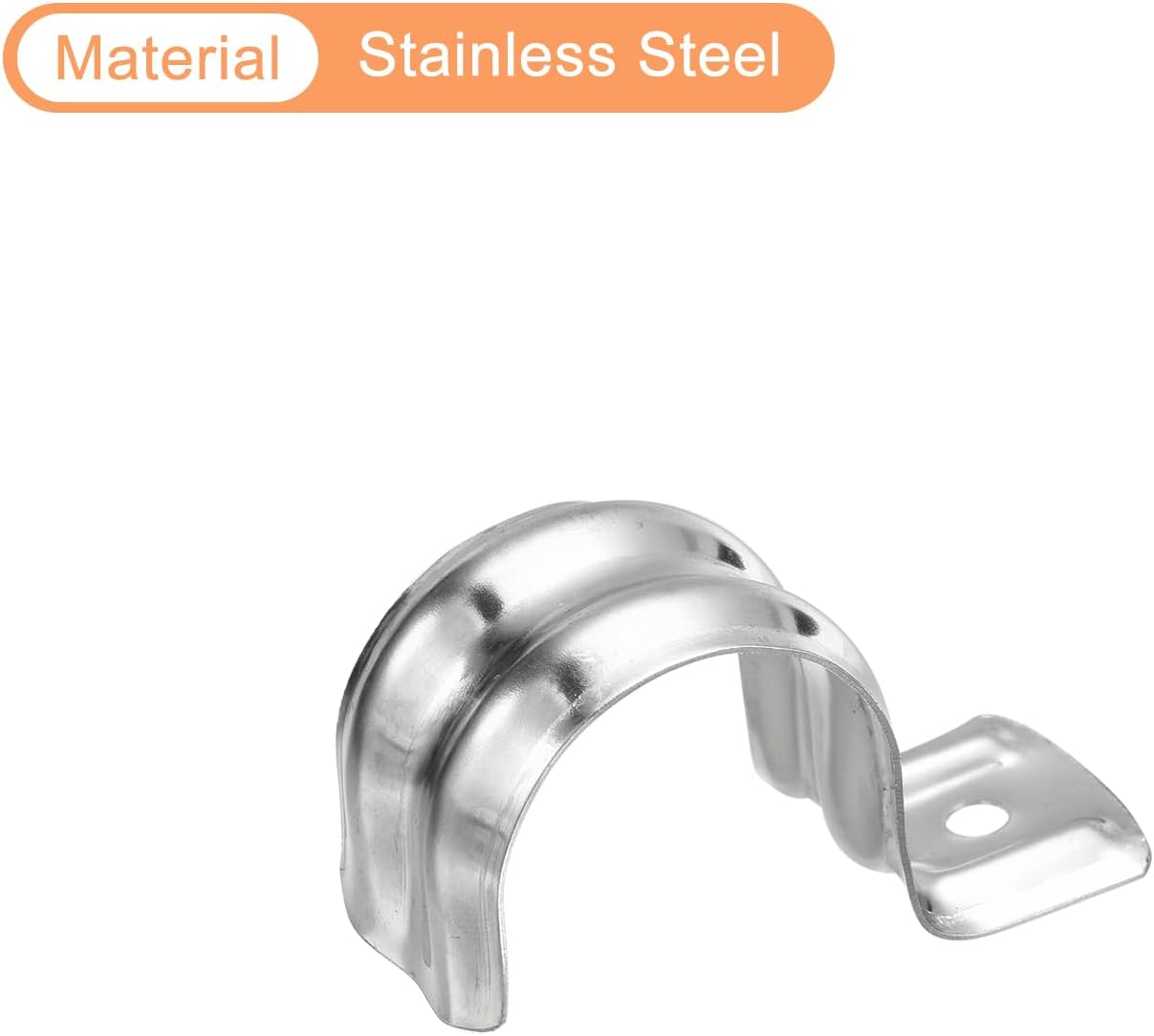 uxcell 25Pcs 1 Inch Rigid Pipe Straps, One Hole Straps R Shape Bracket Stainless Steel Pipe Clamp for Pipe Tube Wire Installation