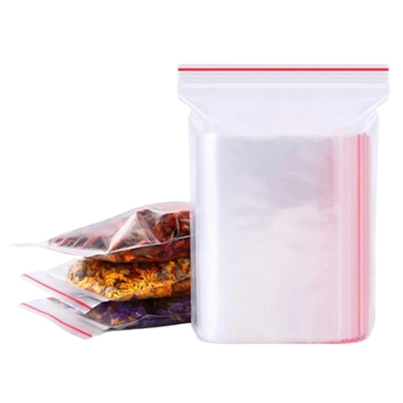 Lckkjhg 8X12cm Zip Lock Bags 100Pcs/Pack Self Seal Clear Plastic Poly Resealable Food Storage Package Reclosable Vacuum Fresh Bag For Kitchen(8X12cm)