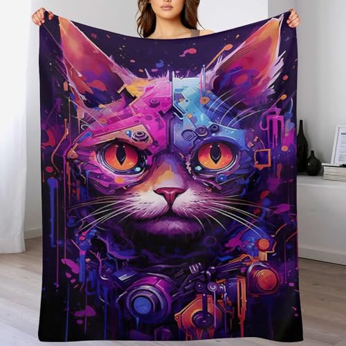 Couverture chat impression numérique en flanelle de canapé haute qualité