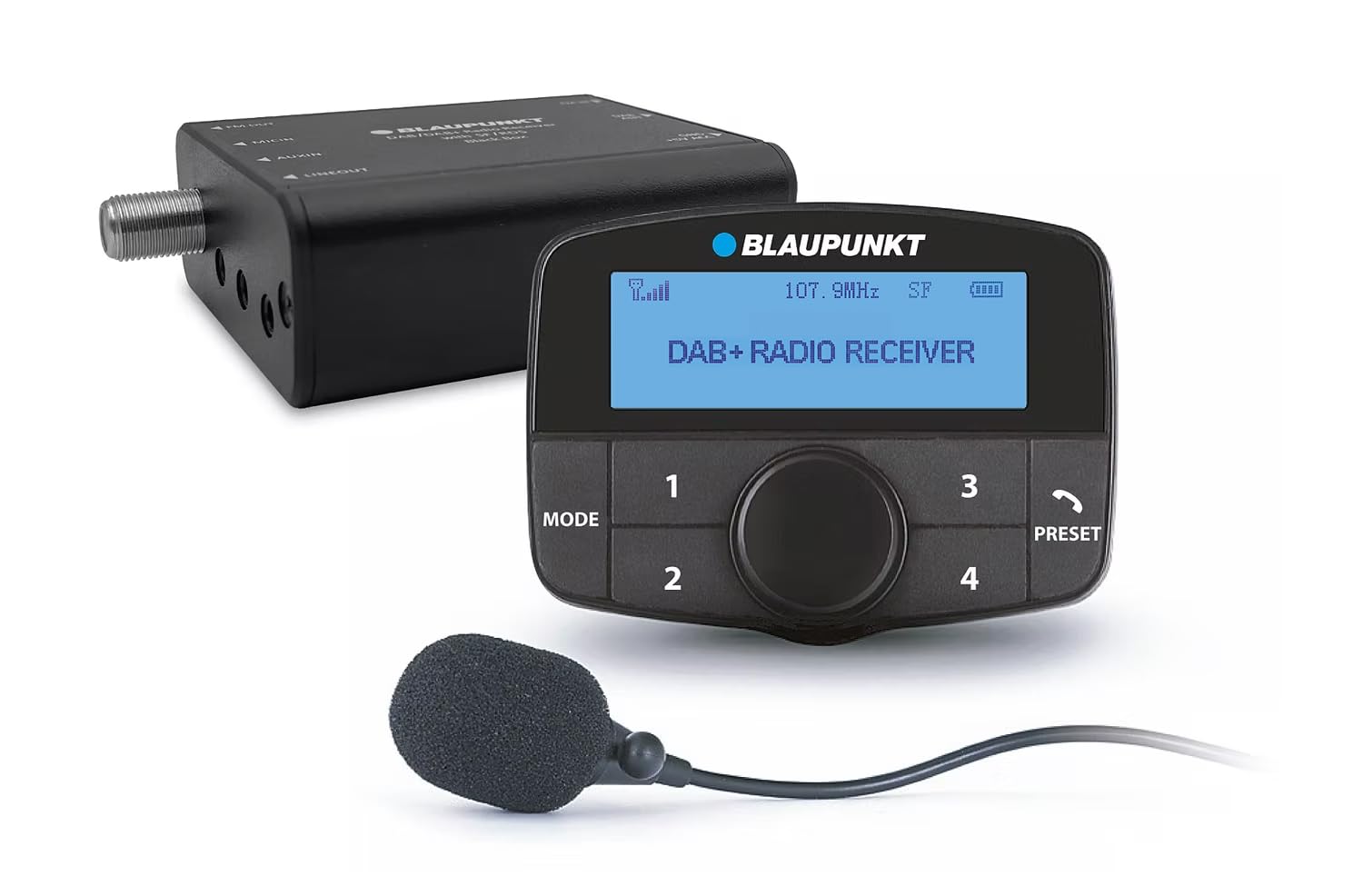 Blaupunkt DAB'N'Play 550, adattatore DAB/DAB+ con pannello di comando e scatola nera separata, streaming audio, funzione telefono