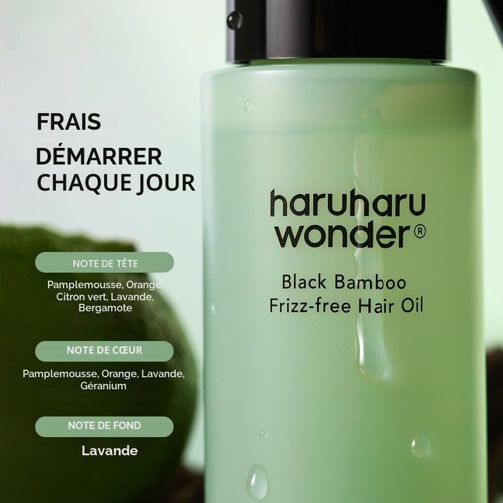 haruharu wonder Black Bamboo Frizz-free hair oil 2.70 fl. oz