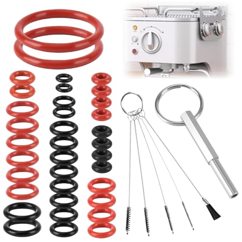 Llave de cabeza ovalada con llavero para Jura, 36 anillos de sellado para cafeteras automáticas, piezas de repuesto de cabezal ovalado, repuesto compatible con Jura/Krups Siziliana/AEG