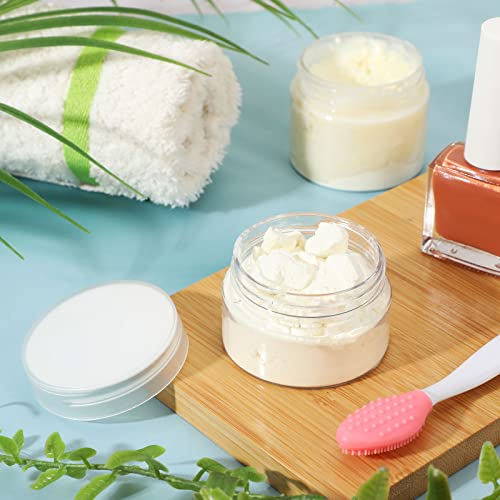 Image of Patelai 4 Pcs Plastic Jars Wide Mouth with Lids,2 Ounce,Clear | Travel Size for Creams Oils, Clear Round Storage Cosmetics Containers, Leak Proof Screw on Lids for Makeup Beauty DIY