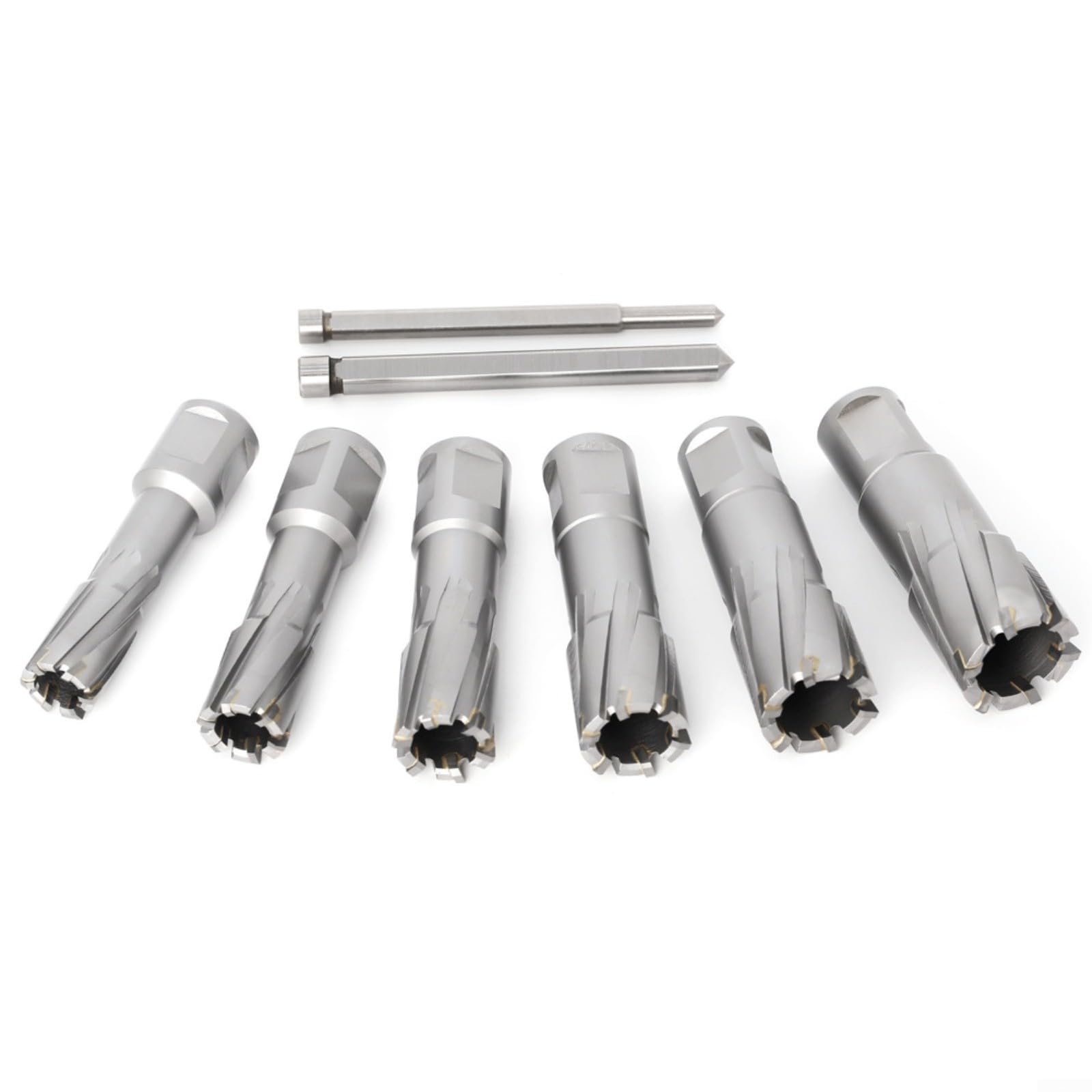Juego de 6 brocas anulares TCT de 16 a 26 mm con 35 mm de profundidad para corte de hierro y acero inoxidable, cortadores de núcleo hueco de carburo para prensa de taladro magnético y
