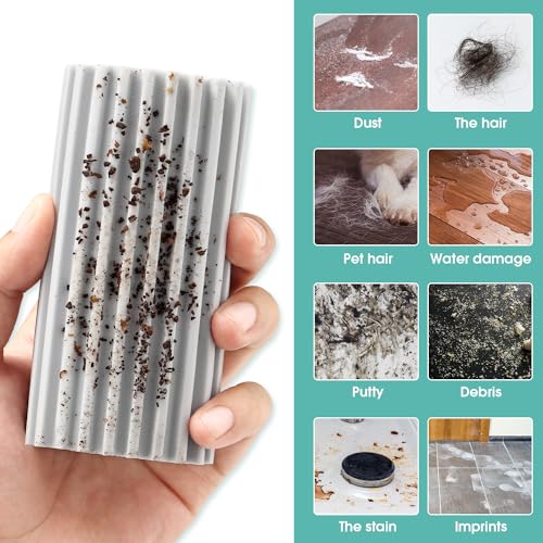 8 Pack Damp Dusting Sponge Duster, Grey Dust Cleaning