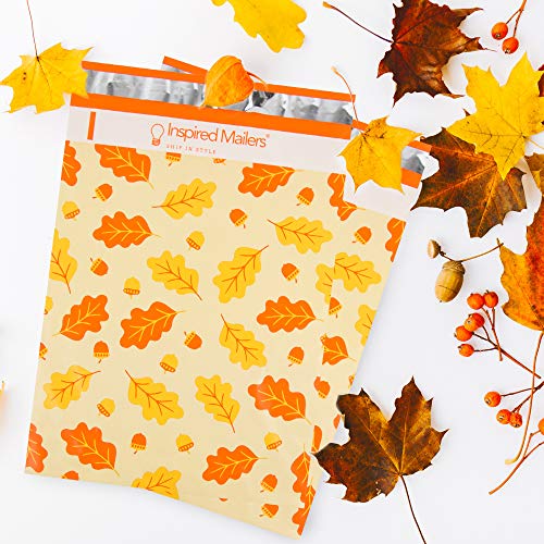 Image of Inspired Mailers - Poly Mailers 10x13-100 Pack - Fall Foliage - Shipping Envelopes for Clothing - Poly Bags for Shipping - Poly Mailer Bags - Mailing Envelopes