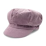 ZLSLZ Damen Retro Corduroy Efeu Newsboy Paperboy Cabbie Gatsby Maler Hüte - Violett - Einheitsgröße