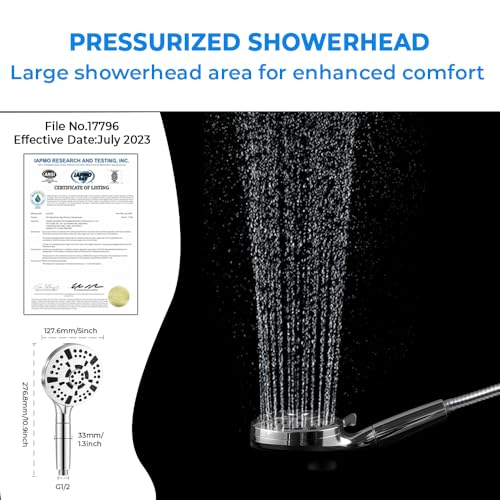 High Pressure 10-Mode Handheld Shower Head with Chlorine Removal Filter, Anti-Clog Nozzles & Built-in Power Wash – Magnetic Connection, Ideal for Sensitive Skin, Family & Dorm Use(Premium Chromium) by Kidslaughter - Used condition - Image 5
