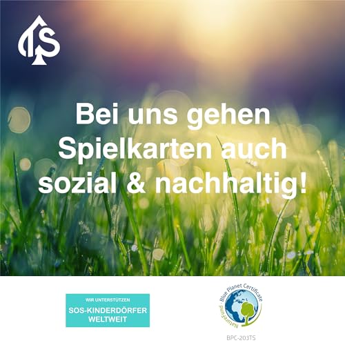 Romme Kartenspiel Weihnachten mit Leinen Struktur für Skat Poker Mau-Mau Canasta, Bridge | Geschenk Karten - Handgezeichnet – Bild 6