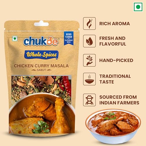 Image of Chukde Chicken Curry Masala Whole 50gms | Premium Indian Spice | Quality Spice for Everyday Cooking, Curries, Gravies, Traditional and Modern Recipes