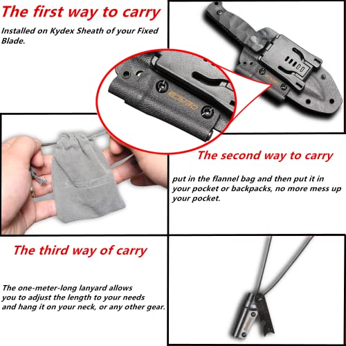 Oerla Olf-S48B Tactical Style Edc Magnesium Ferro Rod Fire-Starter Outdoor Survival Igniter For Camping Campfires Bushcraft Survival With Handmade Kydex Sheath & Handle #TOP5