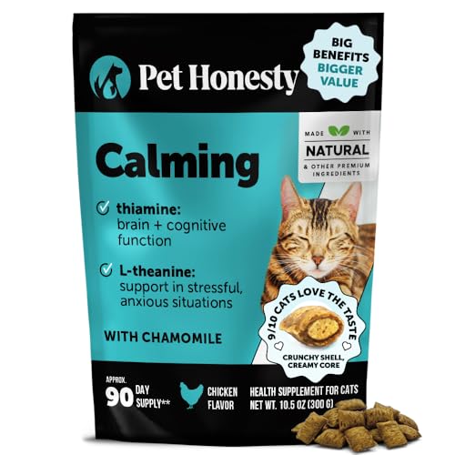 Calming Chews for Cats - Cat Anxiety Relief + Helps Reduce Stress - Behavioral Support & Promotes Relaxation for Travel, Boarding, Vet Visits, Separation Anxiety - Chicken (90-Day Supply)