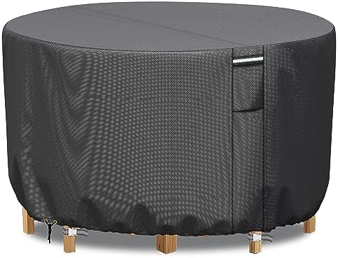 RICHIE Gartenmöbel-Abdeckungen, wasserdicht, 250 x 90 cm, strapazierfähig, 600D Oxford-PVC, atmungsaktive Beschichtung für Möbelsets, Terrassentischabdeckung, Grau
