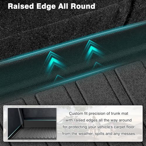 Image of Mixsuper Cargo Liner for Ford Bronco 2021-2026 4 Door, All Weather Trunk Mat Custom Fit TPE Rear Cargo Mat Non-Slip Waterproof Trunk Liner Black
