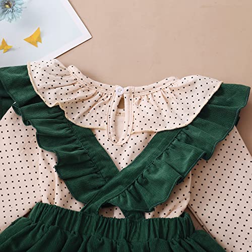 Image of Newborn Baby Girl Clothes Toddler Long Sleeve Ruffle Romper Top Infant Skirt Set Little Girl Overall Dress