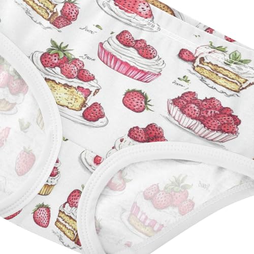 Wusikd Cakes Desserts Girls' Underwear Cotton Girls Briefs Soft Toddler Underwear 2T4
