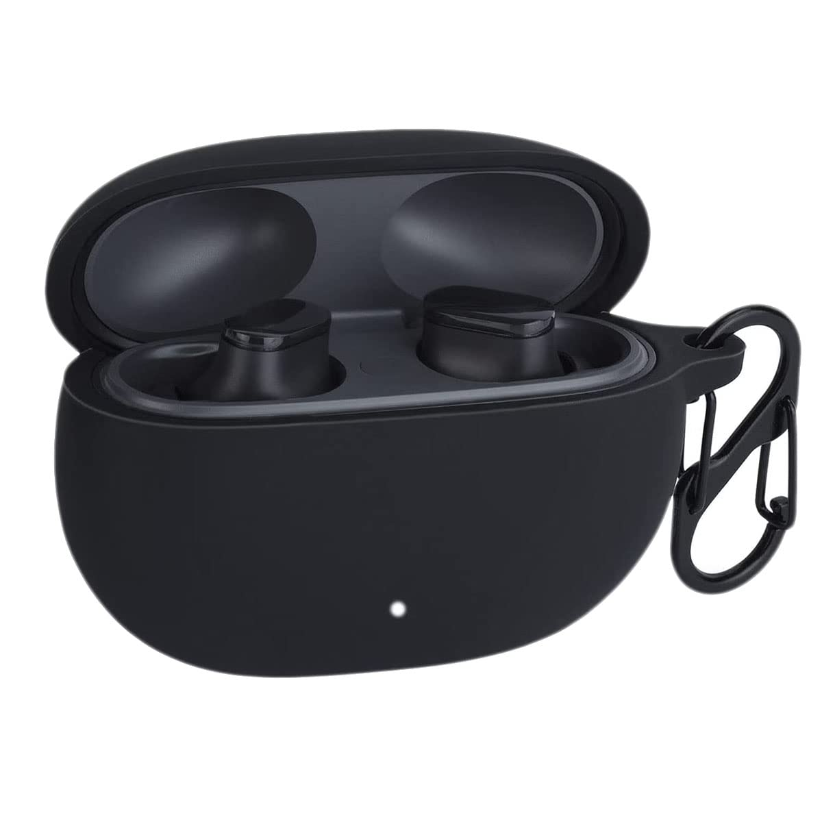 KACA Protective Shockproof Silicone Cover Case with Buckle Compatible with Beats Studio Buds Earbuds(Black)