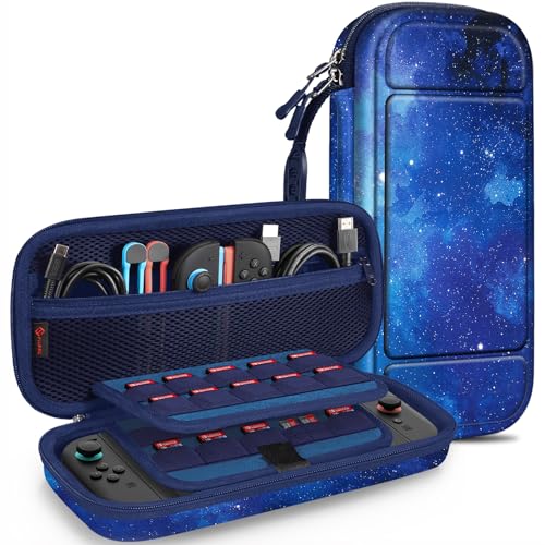 FINTIE Estojo De Transporte Para Nintendo Switch 2 (2025), Capa Protetora Rígida [À Prova Choque], Bolsa Viagem Portátil Com 20 Compartimentos Cartões Jogo E Bolso Interno Acessórios (Céu Estrelado)