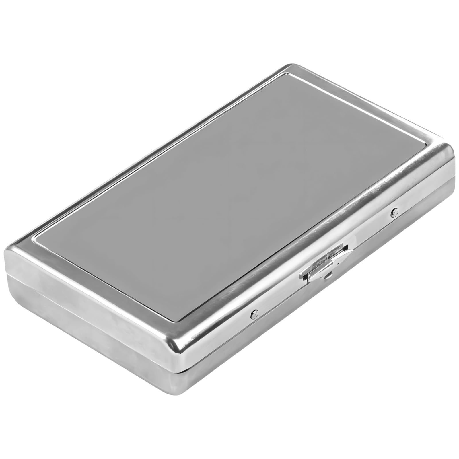 Etui na wizytówki, srebrne, metalowe etui na karty retro, portfel z klipsem sprężynowym, dwustronne etui na karty kredytowe, smukłe, profesjonalne pudełko do przechowywania kart bankowych, na