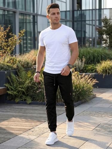 Image of ANNI Designer Men Cargo Pants Cotton Solid | Cargo Pants for Men | Mens Cargo Trouser | Multi Pocket Cargo Pant Regular Fit | Casual Stylish Bottom Wear for Mens Comfortable Clothing