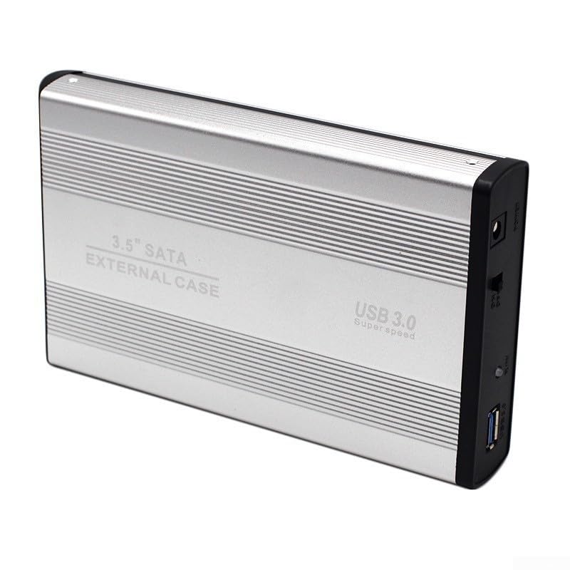 3 5 pulgadas para SATA a USB 3 0 caja de disco duro externo con protección robusta y modo de suspensión de ahorro de energía para uso de escritorio (plata-UE)