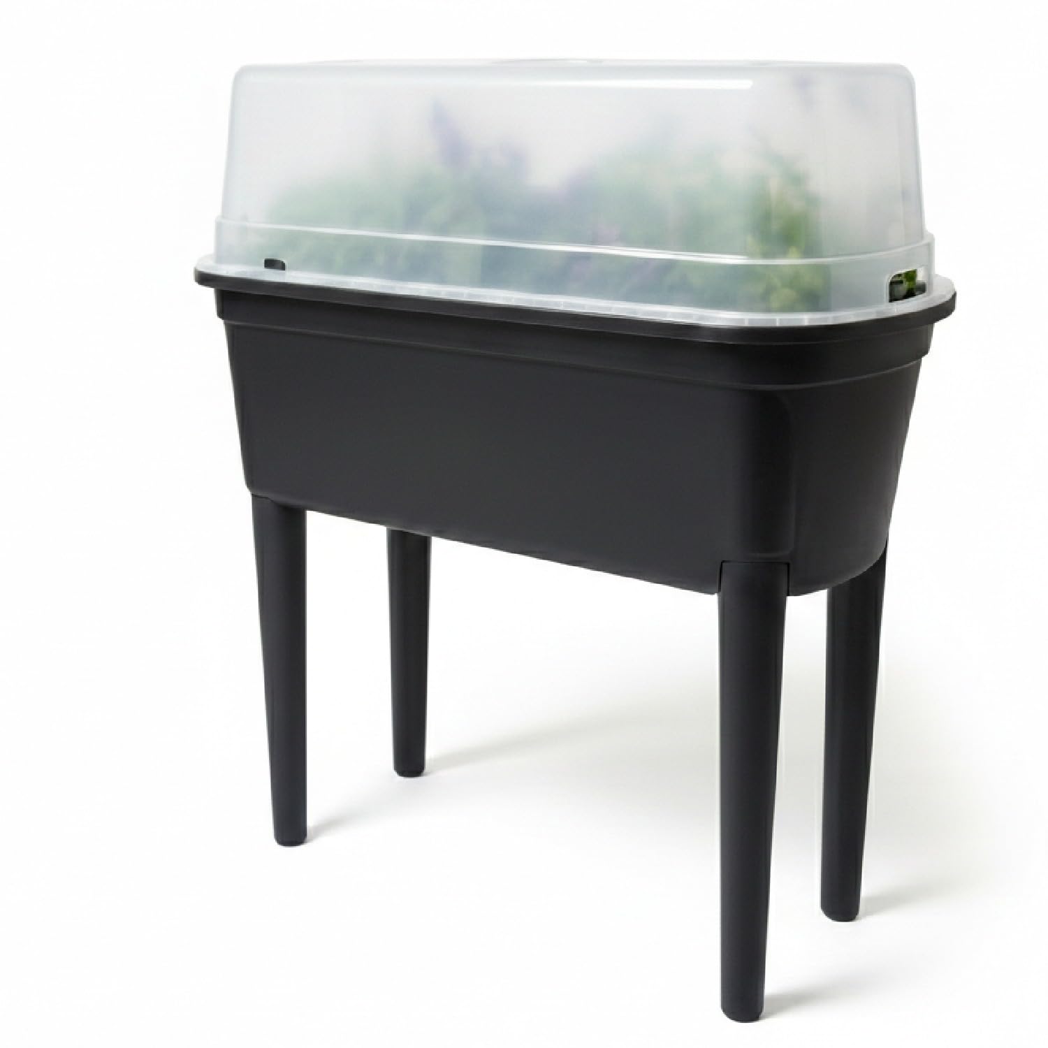 Prosperplast Jardinière surélevée Bloomo 78 x 82 x 37 cm avec pieds et couvercle amovibles | Jardinière surélevée pour jardin et balcon | en plastique robuste | Anthracite | résistant aux intempéries
