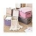 LightBiz Storage Boxes with Lids, DIY Collapsible Dustproof Clothing Organizer baskets with Dual Handles Divided 2 compartments