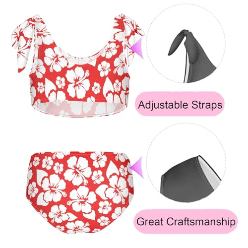 Image of CaTaKu Cute Hawaiian Girls Bathing Suit Toddler Girl Swimsuit Bikini Set for Girls Swimwear Two Piece Size 3-12T