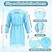 TrelaCo 30 Pcs Blue Disposable Isolation Gowns PPE Disposable Gowns Bulk Fully Closed Double Tie Back Elastic Cuffs for Home Isolation Labs Dental Beauty Agencies Women Men Adult Unisex