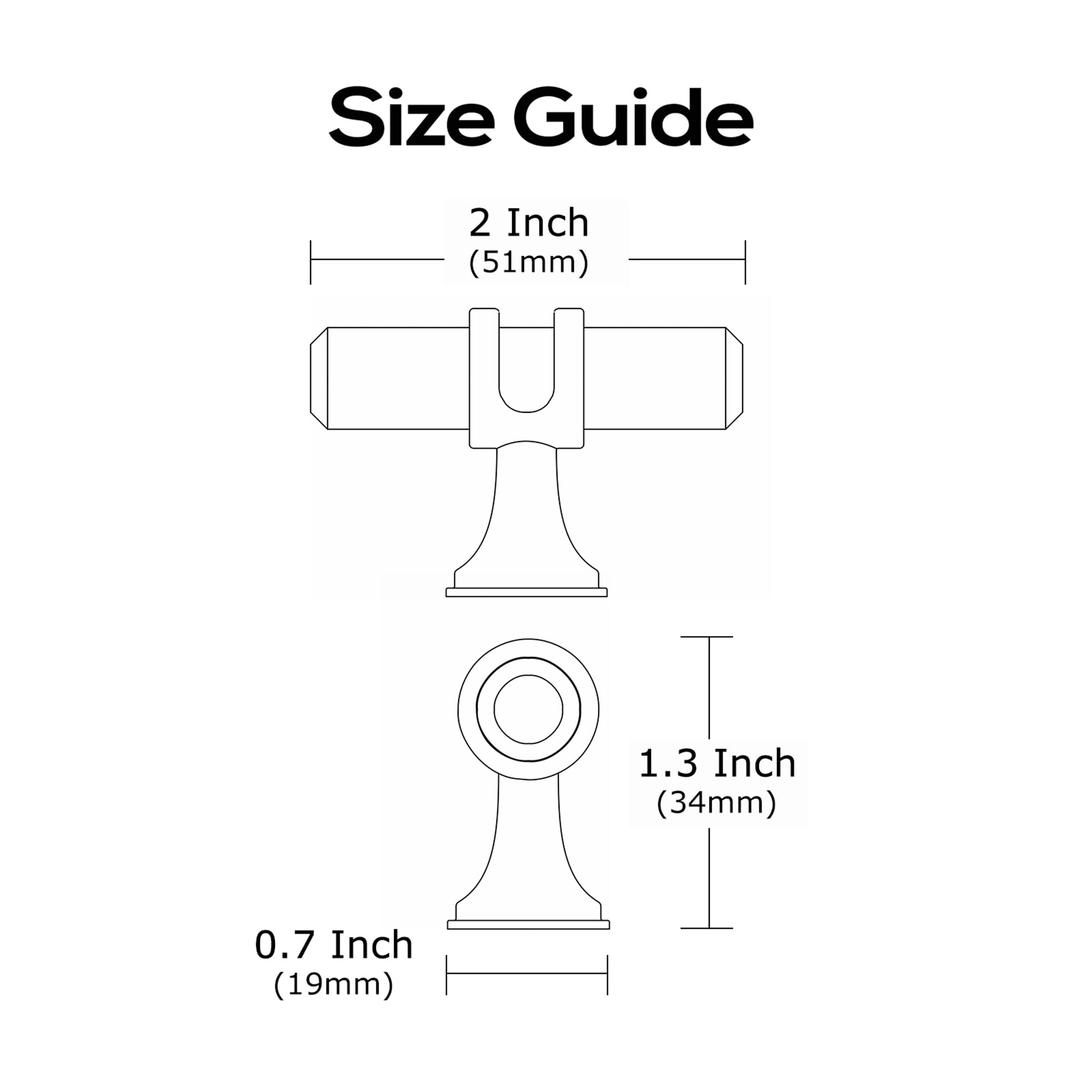 Alzassbg 10 Pack Att Black Cabinet Knobs, 1.1 Inch(25) Diaeter - View #14