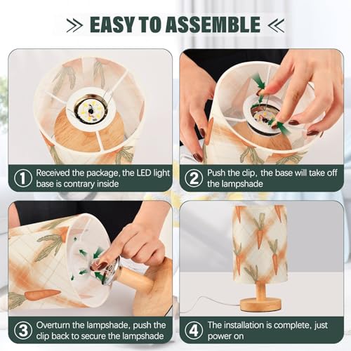 Lámpara de mesa de noche naranja para sala y escritorio miniatura 4