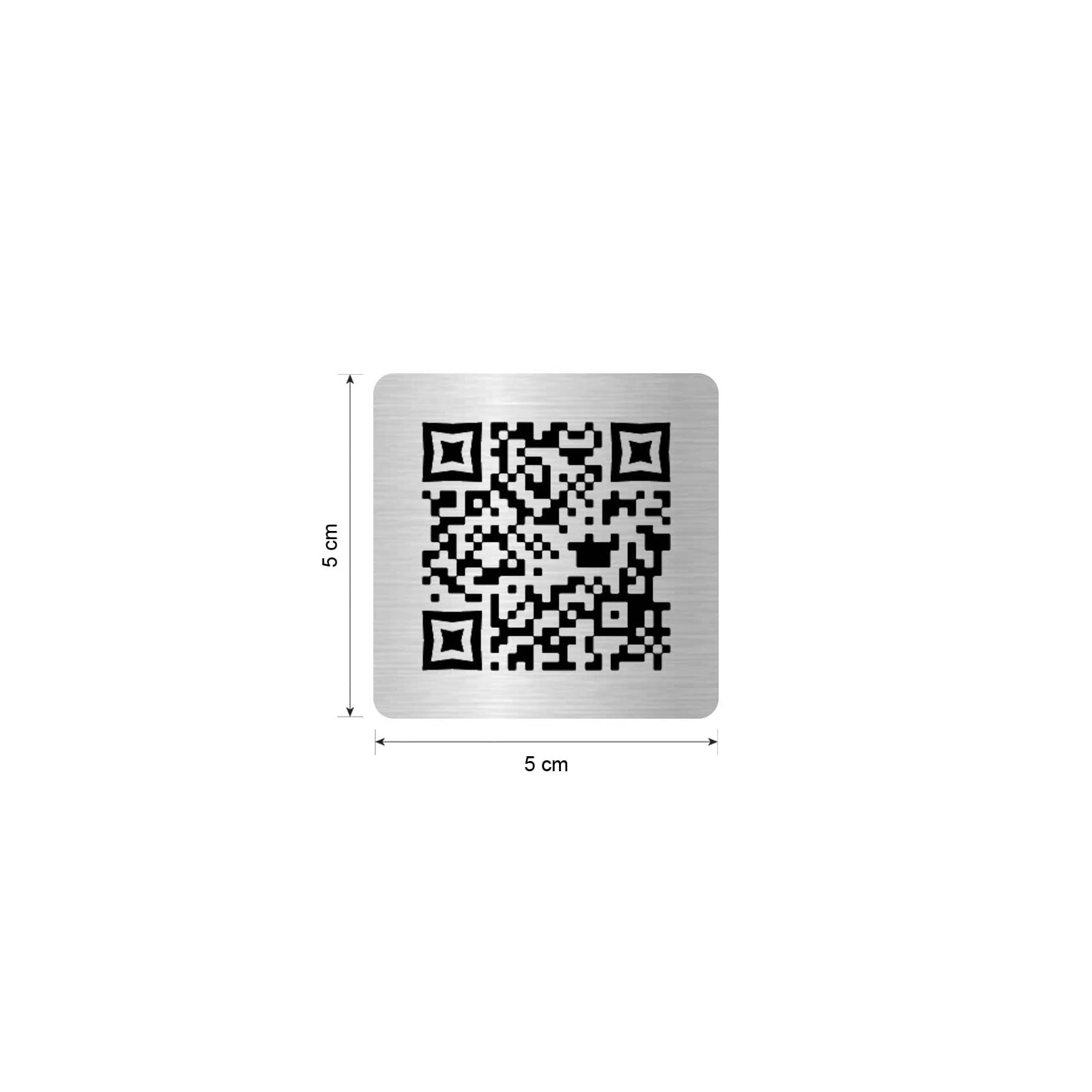 DECOHO - Menu sans contact pictogramme carré QR Code pour présentation menu hôtel restaurant - Couleur argent brossé - Argent