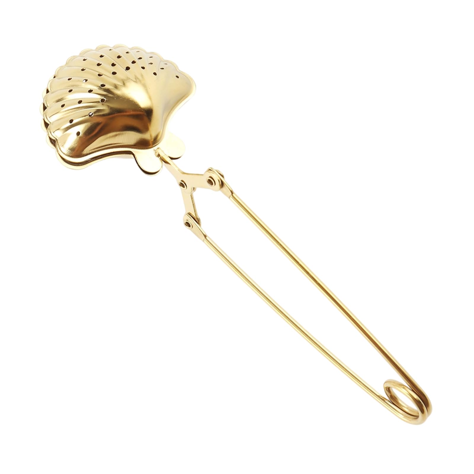 TFAOYS Strainer Dishwasher Safe Stainless Steel Filter Ball Infuser Filter with Golden Finish Long Handle for Hot Beverage Kitchen Tea Accessories